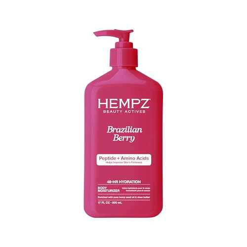 Hempz Brazilian Berry Beauty Actives Lotion with Peptides and Amino Acids, Hydrating and Firming Moisturizer for Body, Hands and Feet 17 oz.
