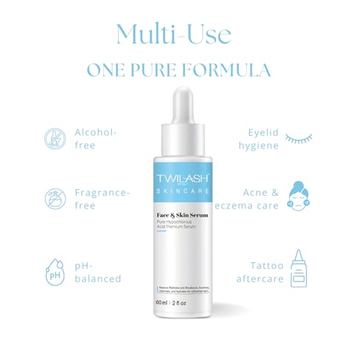 Pure Hypochlorous Acid Face & Skin Serum 2-Pack (60ml Each) ? Hydrating, Calming & Redness-Reducing with Facial Massager ? Gentle, Non-Irritating for Sensitive Skin ? 120ml Total