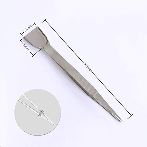 2 Pieces Stainless Steel Diamond Tweezer with Scoop Handy Tweezer Jewelry Gems Pick Up Beads Tools