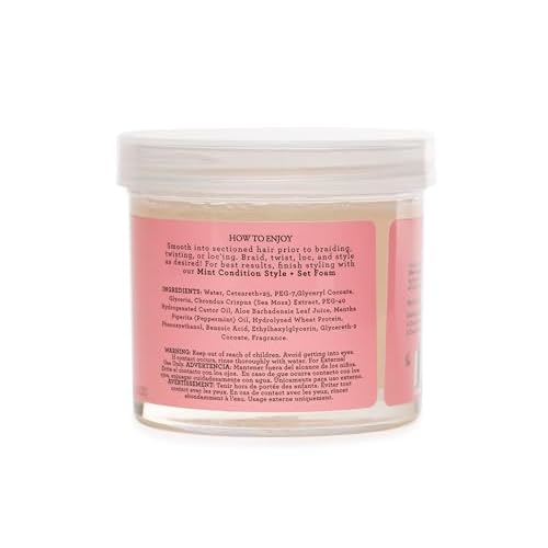 Camille Rose Braiding Gel, Mint Condition ? Sea Moss & Aloe Vera Braid Gel for Dry, Itchy Scalp, Flake & Frizz Control, 12 Oz