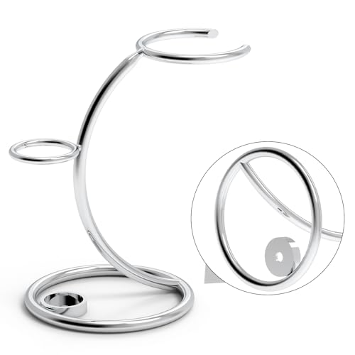 Linkidea Shaver Kit Storage Stand, Stainless Steel Holder for Safety Razor and Shaving Brush Hold, Shaving Kit Stand Fit to Shower Room, Bathroom, Compatible with Manual Razor (Silver), RRS30-01