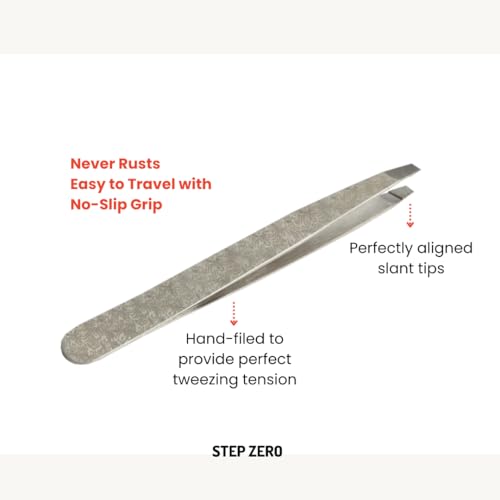 Eyebrow Tweezers with Patterns- Slant Tip Tweezers | BRAND: STEP ZERO (Floral) Eyebrow Tweezers with Patterns- Slant Tip | Tweezers for women | Tweezers for men | Tweezers for fine hair