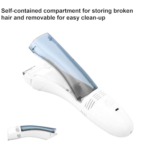 Vacuum Beard Trimmer for Man,Auto Suction Whisker Mustache Style Clipper,Electric Facial Stubble Haircut Kit,Face Grooming Shaver,Corded Use 12V Powerful Dual Motor,Removable Hair Chamber