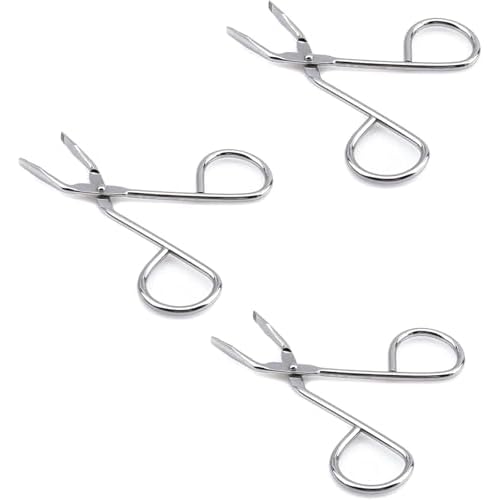 3Pcs Silver Stainless Steel Eyebrow Tweezers Scissors- Professional Shaped Slant Tip Tweezer Clip Hair Plucker for Hair and Eyebrows Personal Care, Shave and Hair Removal