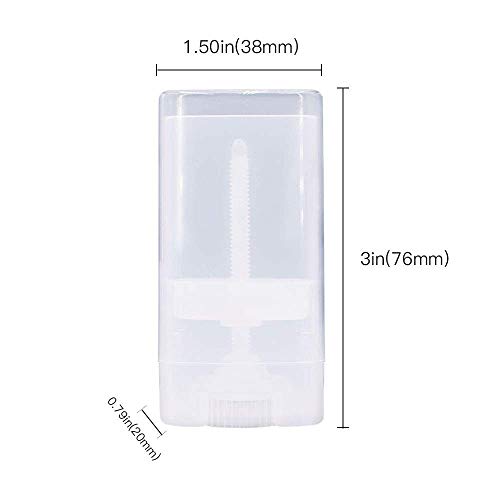 30 Pcs 15ml Plastic Deodorant Containers 0.5 Oz Oval Lip Balm Tubes Twist-up Filling Stick Refillable Empty Plastic Tube for Lipstick Crayon Chapstick DIY Lipstick Solid Deodorant Bar(Black)