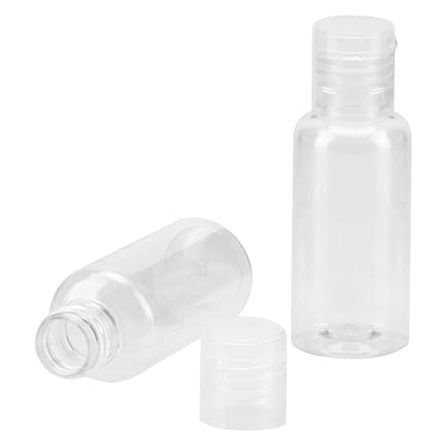 120 PCS 1oz/30ml Clear Empty Travel Bottles, Round Empty Bottles with Flip Cap, Plastic Sample Bottle Container for Shampoo Lotions Shower Gel Makeup