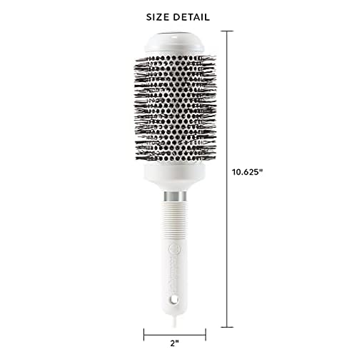 Cricket Technique Silk 2¡± Seamless Barrel Thermal Brush - Ceramic Tourmaline Ionic Bristles, Anti-Static, Heat-Resistant, Soft Touch Handle with Sectioning Pick, for Blow Drying, Curling & Styling