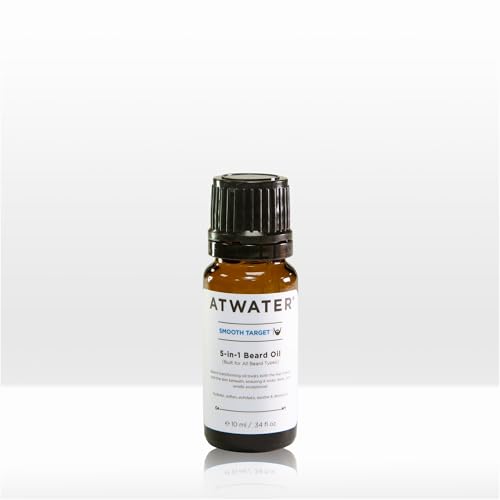 ATWATER Smooth Target 5-in-1 Beard Oil, Men's Beard Conditioner with Argan Oil and Lavender, Hydrates and Softens Facial Hair - .34 oz