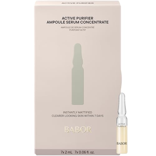BABOR Active Purifier Ampoule Concentrates for Face with Tea Tree Oil, Refine, Purify, Revitalize Dull and Dry Skin, Clean & Vegan, Results in 7 Days