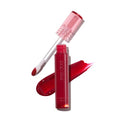 Glossy Lip Stain ? Plumping Hydrating Lip Oil Tint with Hyaluronic Acid & Peptide Complex ? Non-Sticky High Shine Pigmented Finish ? Pop Star (Red) 0.11 oz.