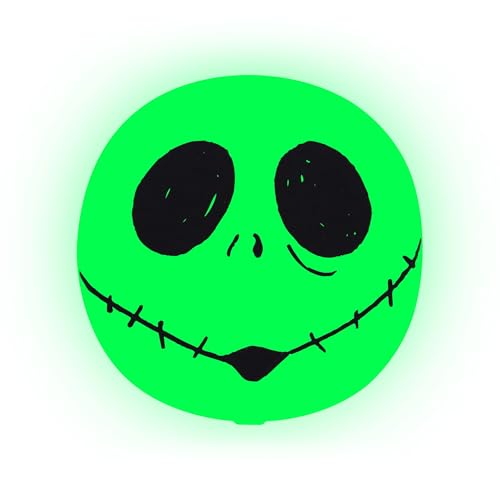 Impressions Vanity Jack Skellington Glow in The Dark LED Compact Mirror with Lights, Adjustable Brightness, Lighted Makeup Mirror with Jack Skellington Glow, Touch Sensor, Travel Friendly