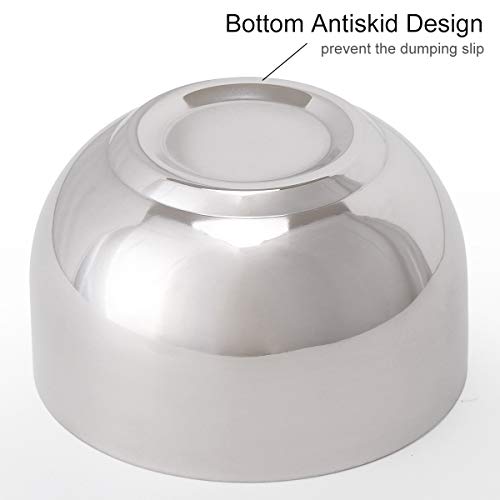 Akstore Men's Durable Shave Soap Cup Stainless Steel Heat Insulation Smooth Shaving Mug Bowl (Medium)