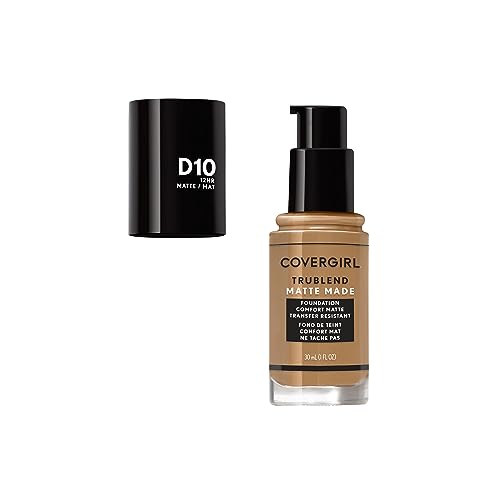 Covergirl Trublend Matte Made Liquid Foundation, D10 Golden Caramel, 1.014 Fl Oz