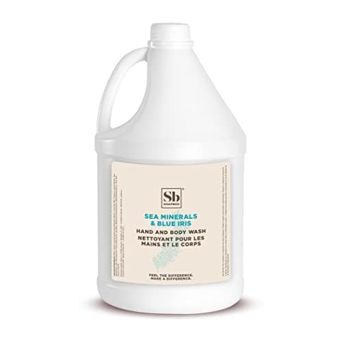 Soapbox Liquid Hand Soap & Body Wash, Sea Minerals & Blue Iris - Gentle, Moisturizing Hand & Body Cleanser, Vegan, Cruelty Free Hand Soap Refill for Bathroom, Kitchen, Professional Use - Gallon Size