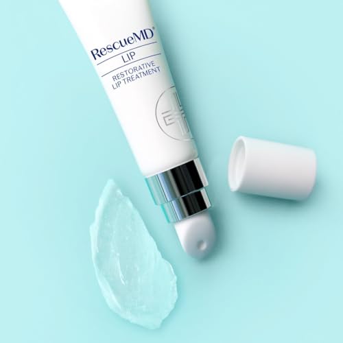 RescueMD Restorative Lip Treatment, Peptide-Powered Rejuvenation + Arnica Repair for Healthy, Hydrated Lips (12mL)