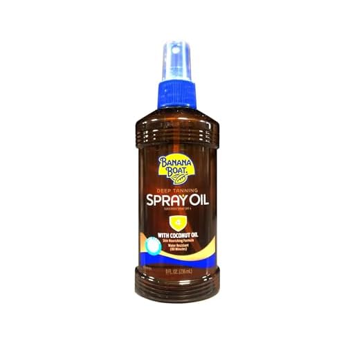 Banana Boat Deep Tanning Spray with Coconut Oil SPF 4, 8 Ounces each (Value Pack of 5)
