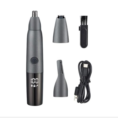 Nose Trimmer for Men and Women Painless Ear Nose Facial Eyebrow Hair Trimmer for Women Electric Ear and Nose Trimmer Dual Edge LED 3 in 1 Easy Clean IPX7 Waterproof
