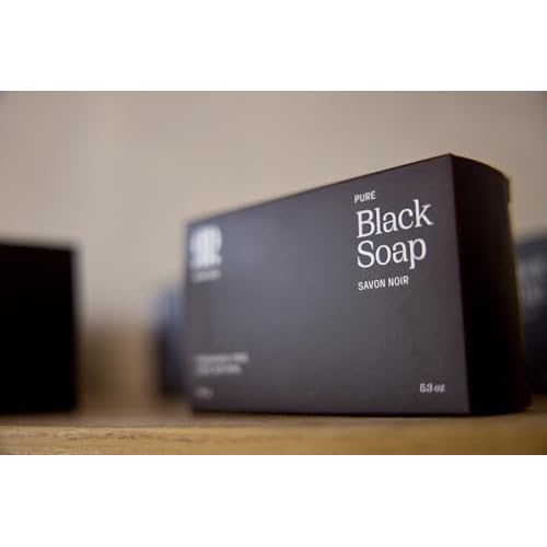 R&R Skincare Pure Black Soap Bar ? African Black Soap for Face & Body ? Handcrafted with Shea Butter & Palm Kernel Oil ? Deep Cleansing & Moisturizing ? Gentle for All Skin Types