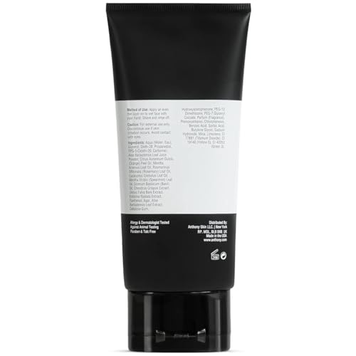 Anthony Shaving Cream Mens Sensitive Skin: Squalane, Eucalyptus, Spearmint and Rosemary Extracts, Help Soothe, Refresh, Cool, and Condition Your Skin for Shave 6 Fl Oz 3 Pack