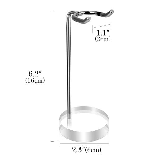 Linkidea Stainless Steel Razor Stand, Shaving Holder Weighted Acrylic Base, Compatible with Gillette ProGlide Power, Merkur 23C, Schick Hydro Sensitive (Silver)