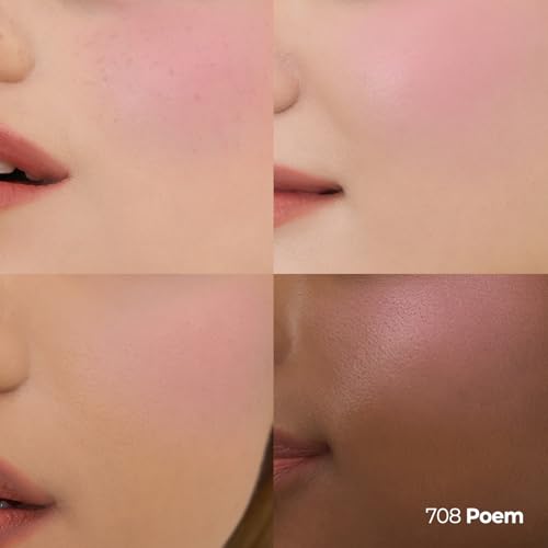Laka Love Silk Blush, Radiant Powder Blush, Silky, Buildable Color with a Natural Glow, Long Lasting, Moisturizing Formula for a Fresh, Flushed Look, K-Beauty (#708 Poem)
