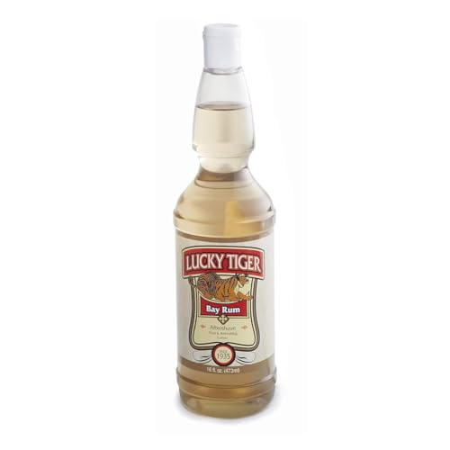 Lucky Tiger Bay Rum AfterShave for Men (16 Fl Oz) ? Classic Spiced Aftershave Scent with Bay Oil ? Invigorating Post-Shave Toner for Toning & Tightening Skin