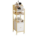 Makeup Organizer Storage Cart with Drawers, Large Floor Makeup Skincare Organizers, Rolling Makeup Cart Vanity Organizer Cosmetics Display Cases Holder for Nail Polish Brush Hair Tool£¨Gold£©