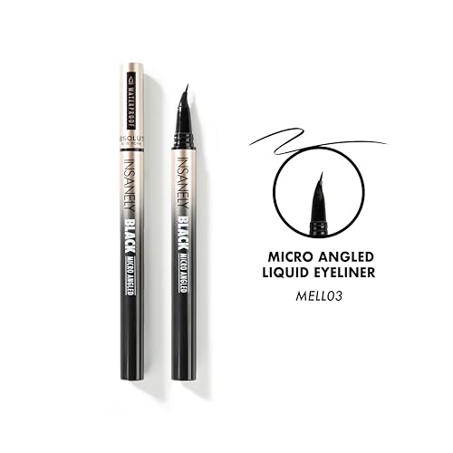 Absolute New York MELL01 Insanely Black Drawing Felt Liquid Eyeliner, Waterproof and Smudegeproof, Long Lasting, Contact Lens Friendly Liquid Eyeliner