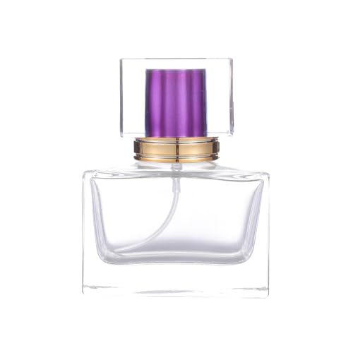 30ml 1.02oz Refillable Perfume Atomizer Large Perfume Bottle for Essential Oils Perfumes Empty Clear Glass Mist Spray Bottle for Traveling Outgoing 6 Pack