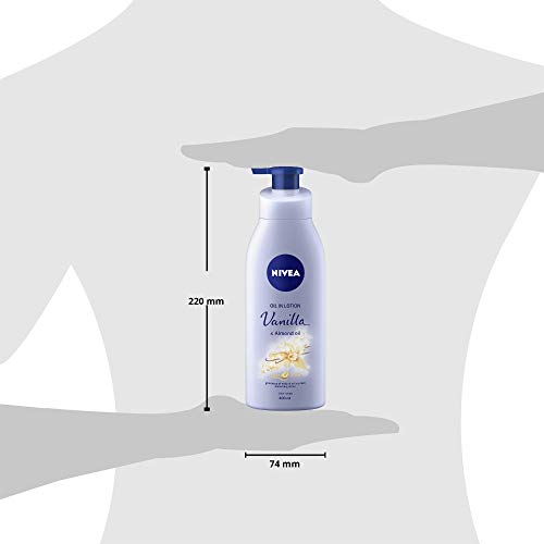 Nivea Vanilla and Almond Oil Body Lotion 400 ml (13.5 oz) - - goodness of natural oil in a fast absorbing lotion. Dry Skin
