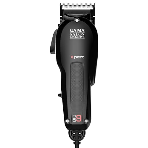 GA.MA Magnetic Clipper Pro 9 Xpert, High-Performance Motor, DLC F-Wedge Blade, Adjustable Taper Lever, 4 Combs