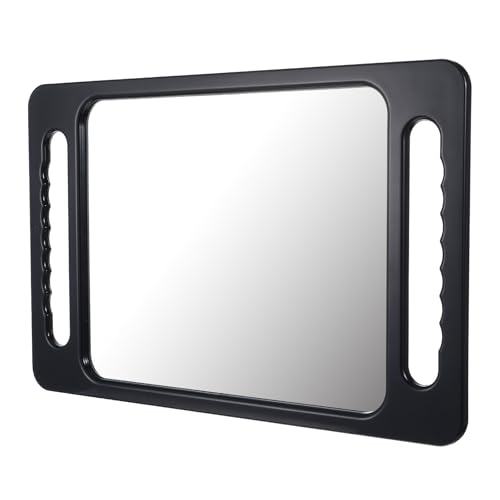 Unbreakable Portable Makeup Mirror with Double Handles Large Handheld Tray Mirror Durable Lightweight Mirrors for Beauty Salon Barbers and Stylists Ergonomic Handgrip