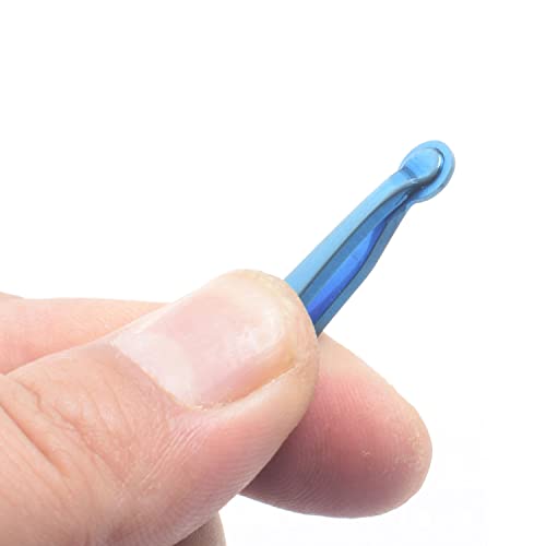 Nose Hair Tweezers Nose Hair Trimming Tweezers Stainless Steel Round Head Tweezers Eyebrow Clippers Trimmer Water Resistant for Men Women Sideburns, Brow, Body, Noses (Blue)