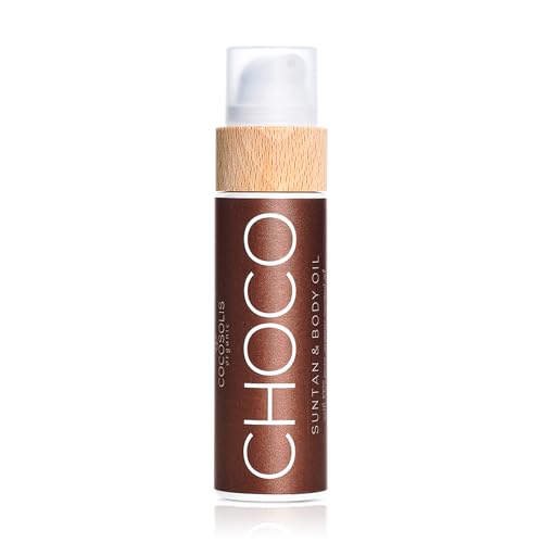 COCOSOLIS CHOCO Suntan & Body Oil XL - Organic Tanning Oil - Deep Chocolate Tan - Tanning Lotion Accelerator for Indoor and Outdoor Tanning Beds (6.76)
