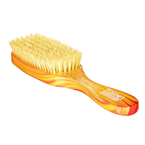 Torino Pro Wave Brush #8789-7 Row Soft bristles -100% Pure Boar Bristles - Great Workhorse for laying down your 360 Waves