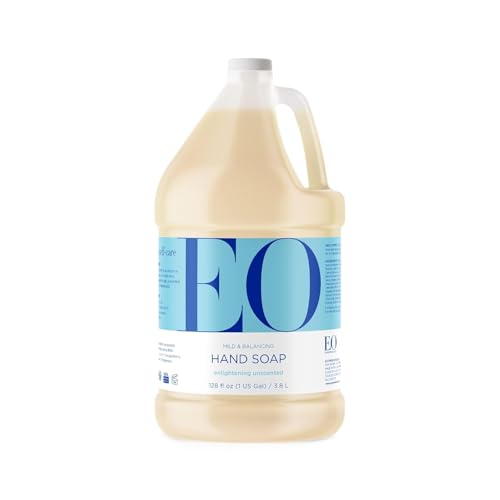 Everyone EO Liquid Hand Soap Refill, 128 Ounce, Unscented, Organic Plant-Based Gentle Cleanser with Organic Botanical Extracts and Vitamin E