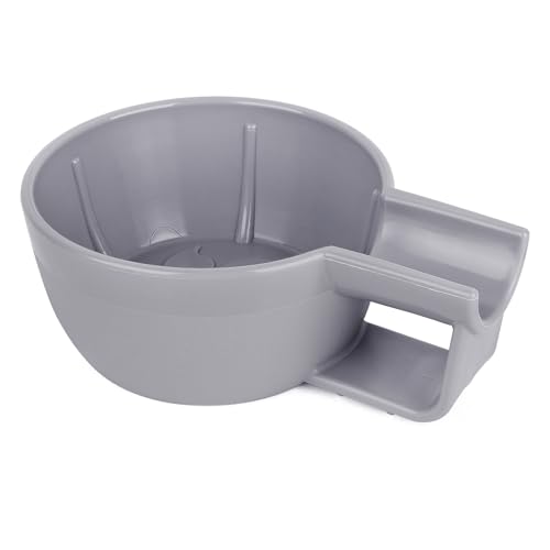 Linkidea Plastic Shaving Soap Bowl with Non-slip Handle, Wide Mouth, Large Capacity, Easier to Lather Ridges, Wet Razor Shave Cream Bowl for Men (Grey)