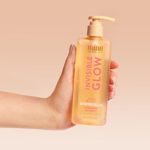 MineTan Clear Self Tanning Gel | Gradual Invisible Tan Gelly - Best Transfer Free Sunless Tanner, Hydrating, Quick Apply, Hyaluronic Acid, Use Daily for Dark Bronze Results, Face & Body, 8 Fl Oz