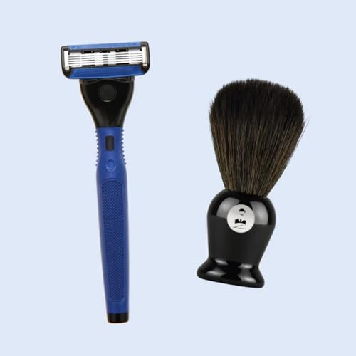 Super Daddy Shaving Gift Set for Men | Shaving Kit with Razor, Brush, Pre-Shave Lotion, Shaving Cream & After Shave Cream Beard Grooming Gift Basket for Him Husband Dad Made in France