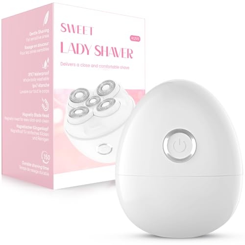 Electric Shaver for Women, 5D Floating Rotary Razor Hair Remover, Wet/Dry Face & Body Shaver for Arms, Legs and Underarms, Portable Travel Shaving Gift for Her White