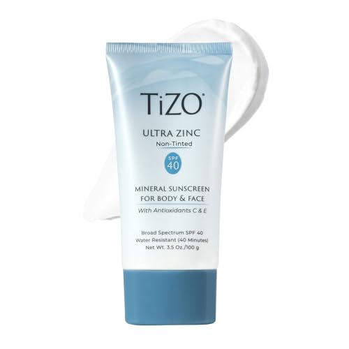 TiZO¢ç Ultra Zinc | Non Tinted | Broad Spectrum SPF 40 for face and body | UVA and UVB protection | 20% Zinc Oxide formula | All Skin Types | 3.5 oz/100 g