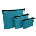 GOX 3 Pack Travel Toiletry Bag for Men Carry On Packing Organizer Zipper Pouch Portable Cosmetic Pouch Accessory Document Electronics (Turquoise)