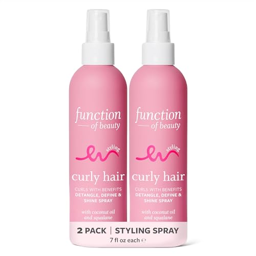 Function of Beauty Curly Hair Styling Spray - Anti-Frizz Curl Defining Styling Spray with Flexible Hold Detangles, Defines & Adds Shine - Lightweight Color-Safe & Sulfate-Free Hair Care Product