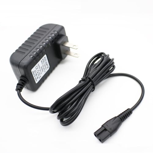 5V Charger Replacement for Meridian Grooming Electric Shaver Trimmer with Cleaning Brush AC/DC Charging Cable Power Supply Adapter Black