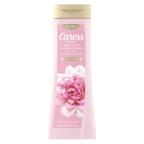 Caress Body Wash With Silk Extract For Noticeably Silky, Soft Skin Daily Silk Body Soap With White Peach & Orange Blossom 20 fl oz