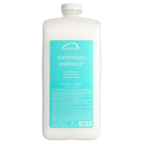 Malibu C Swimmers Wellness Conditioner - Moisturizing Conditioner for Swimmers - Strengthening Proteins Help Prevent Brittle, Dry Hair from Swimming
