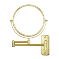 Cerdeco 8 Inch Double Sided Makeup Wall Mount Mirror with Gold Plated Finish 360 Swivel Extendable Cosmetic Shaving Mirror