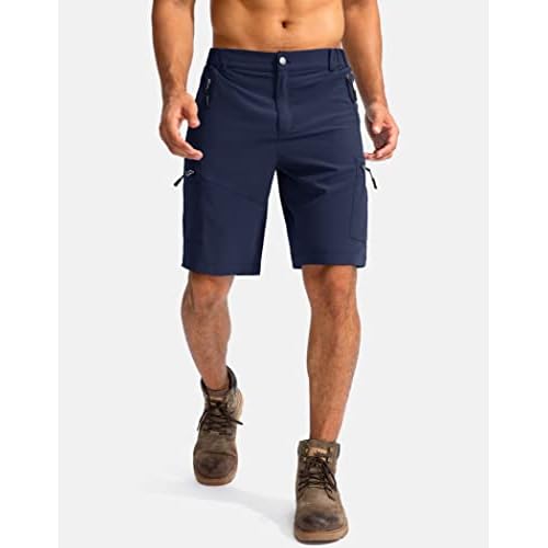 Pudolla Men's Hiking Cargo Shorts 9"/7"/11" Lightweight Outdoor Shorts for Men Trip Golf Camping Casual with 5 Zipper Pockets