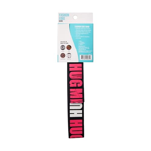 KISS COLORS & CARE Premium Perfect Melt Silicone Elastic Fashion Edge Wig Band, Adjustable Hook & Loop Tape Fastener, One Size Fits All, No Glue, Tape, or Clips, 1 1/8"- Style ¡®HUG ME¡¯ (Pack of 2)