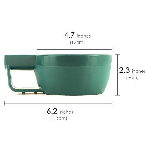 Linkidea Plastic Shaving Soap Bowl with Non-slip Handle, Wide Mouth, Large Capacity, Easier to Lather Ridges, Wet Razor Shave Cream Bowl for Men (Green)